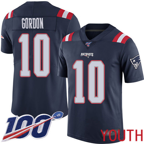 New England Patriots Football #10 100th Season Rush Limited Navy Blue Youth Josh Gordon NFL Jersey->women nfl jersey->Women Jersey